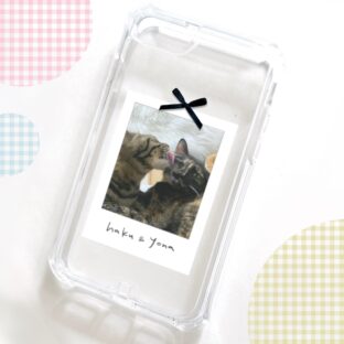 【全機種対応】うちの子*スマホケース チェキ風 クリアケース