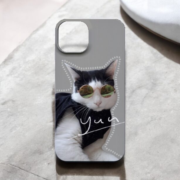 【全機種対応】うちの子＊スマホケース　モノトーン　サイン風デザイン