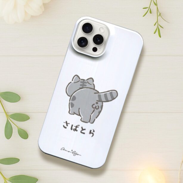 【全機種対応】ケツ穴＊推しケツ スマホケース　くすみカラー　ねこのおしり