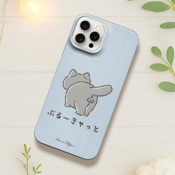 【全機種対応】ケツ穴＊推しケツ スマホケース　くすみカラー　ねこのおしり