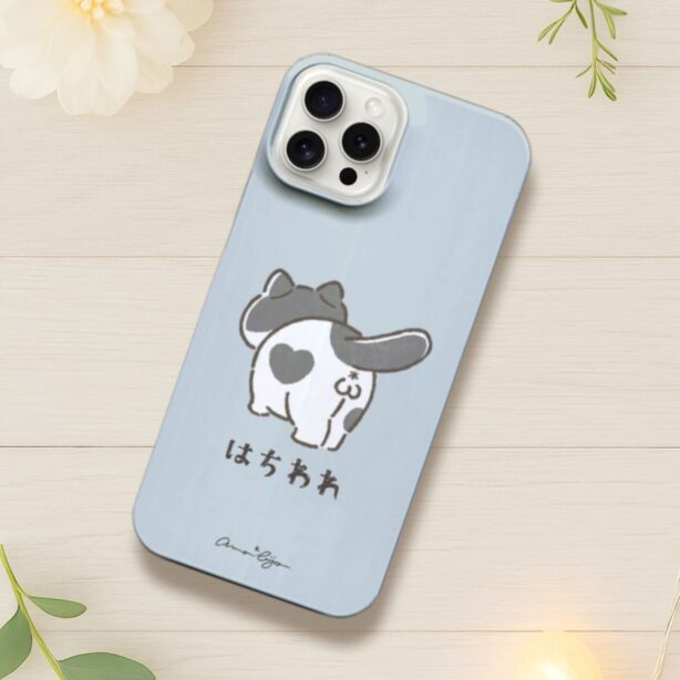 【全機種対応】ケツ穴＊推しケツ スマホケース　くすみカラー　ねこのおしり