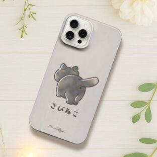 【全機種対応】ケツ穴＊推しケツ スマホケース　くすみカラー　ねこのおしり