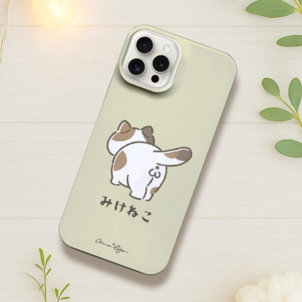 【全機種対応】ケツ穴＊推しケツ スマホケース　くすみカラー　ねこのおしり