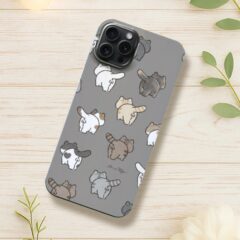 【全機種対応】ケツ穴いっぱい＊スマホケース　モノトーン　ねこのおしり