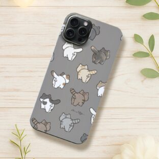 【全機種対応】ケツ穴いっぱい*スマホケース モノトーン ねこのおしり